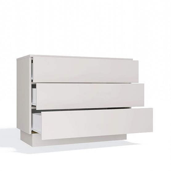 Komoda AMBER 3S Skříňka 3 Zásuvky Do Ložnice Obývacího Pokoje KAŠMÍR Béžová