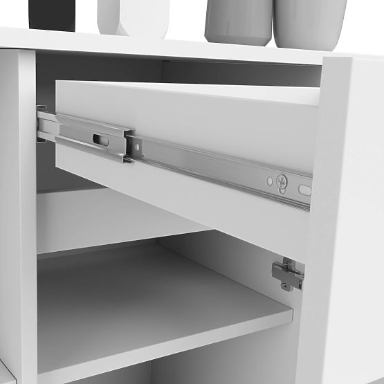 KOMODA B-17 120 cm 1 ZÁSUVKA 1 DVEŘE PK BÍLÁ