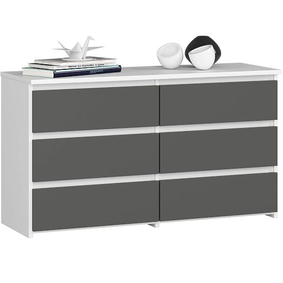 KOMODA CL100 6SZ PK BÍLÁ / ŠEDÁ