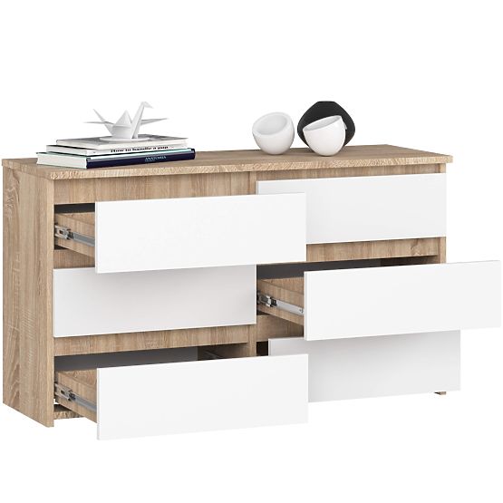KOMODA CL100 6SZ PK DUB SONOMA / BÍLÁ
