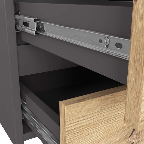 KOMODA CL100 6SZ PK ŠEDÁ / DUB ARTISAN