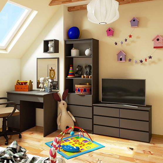 KOMODA CL100 6SZ PK ŠEDÁ