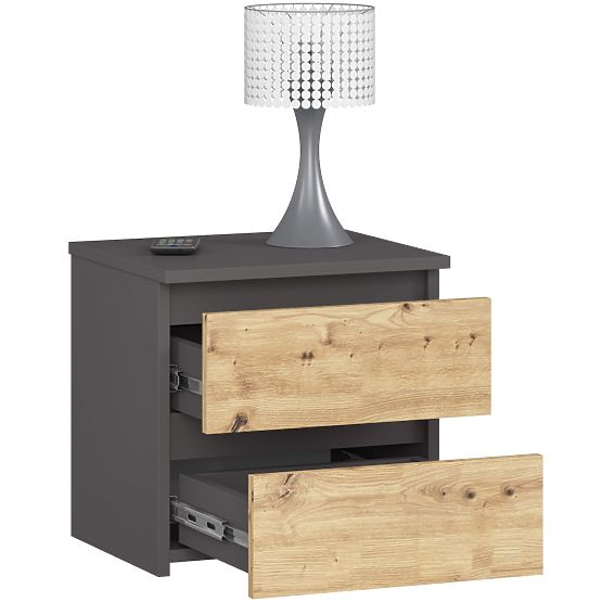 KOMODA CL2 2SZ CLP PK GRAFIT ŠEDÁ / DUB ARTISAN
