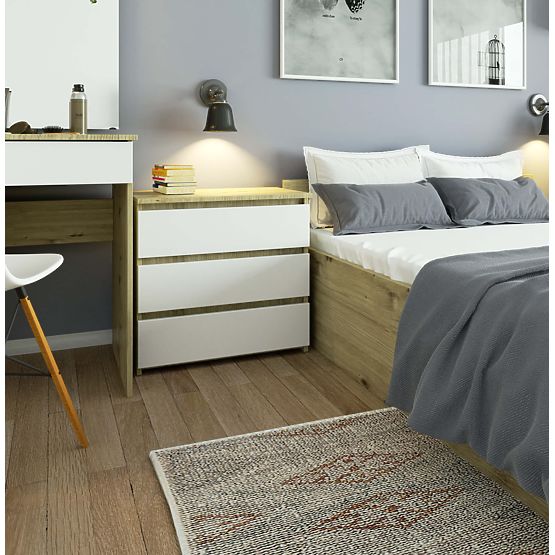 KOMODA CL3 3SZ CLP PK DUB ARTISAN / BÍLÁ