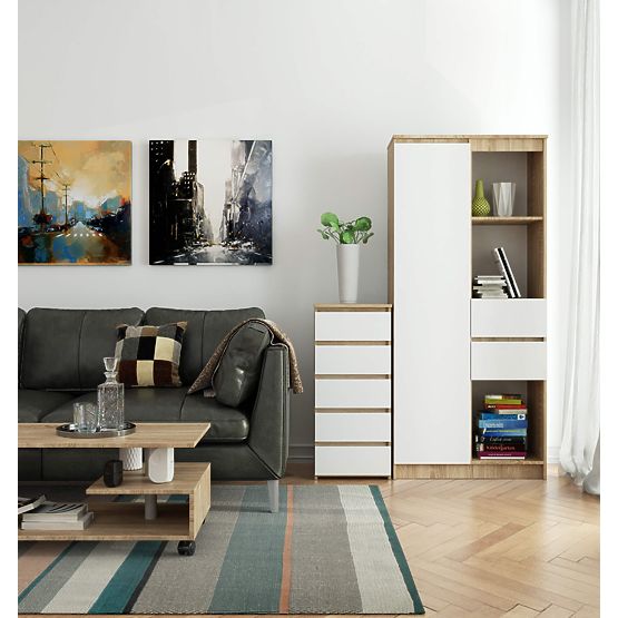 KOMODA CL5 PK DUB SONOMA / BÍLÁ