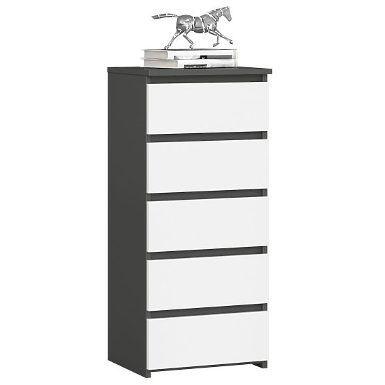 KOMODA CL5 PK GRAFIT ŠEDÁ / BÍLÁ