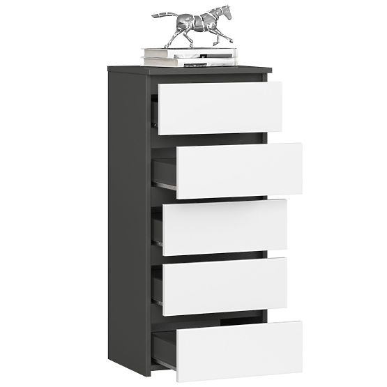 KOMODA CL5 PK GRAFIT ŠEDÁ / BÍLÁ