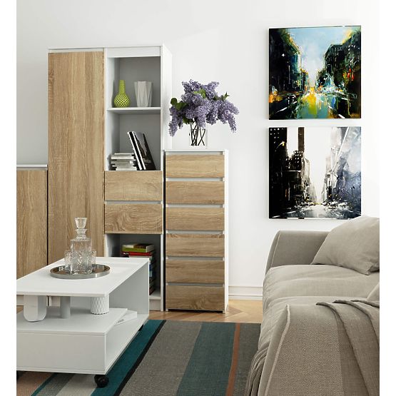 KOMODA CL6 PK BÍLÁ / DUB SONOMA