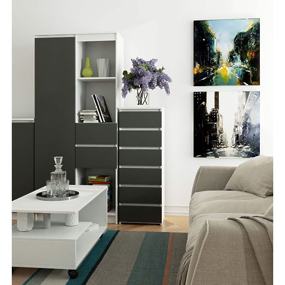 KOMODA CL6 PK BÍLÁ / ŠEDÁ