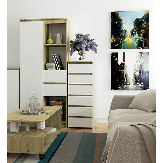 KOMODA CL6 PK DUB ARTISAN / BÍLÁ