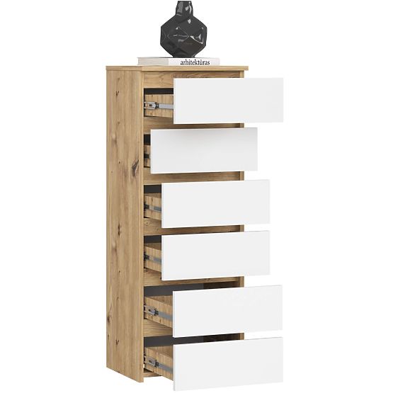 KOMODA CL6 PK DUB ARTISAN / BÍLÁ