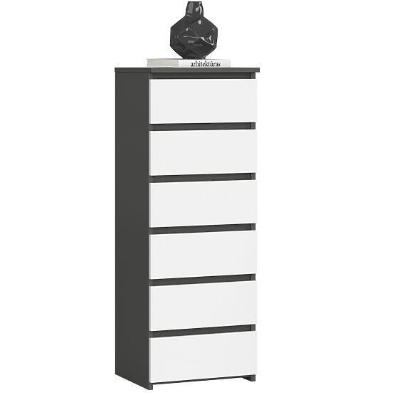 KOMODA CL6 PK GRAFIT ŠEDÁ / BÍLÁ