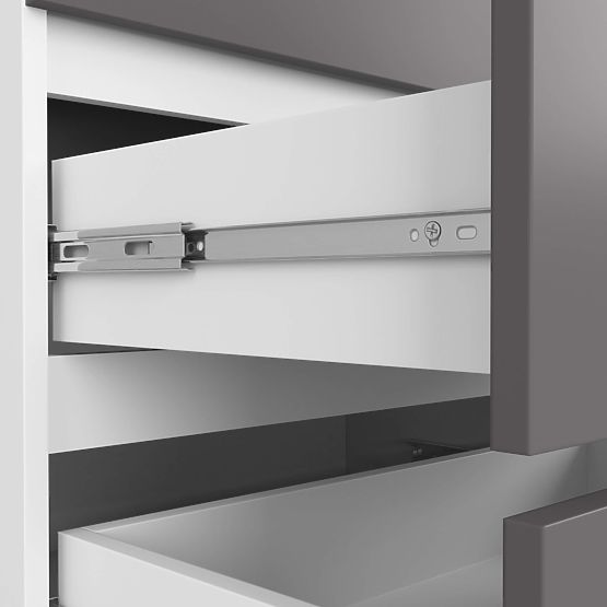 Komoda K 140 cm 6 zásuvek PK bílá-grafitová šedá