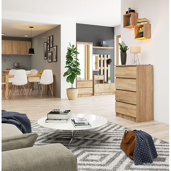 KOMODA K 60 cm 4 ZÁSUVKY PK DUB SONOMA