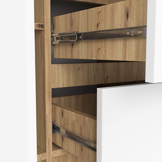 KOMODA K100 2D 3SZ PK DUB ARTISAN / BÍLÁ