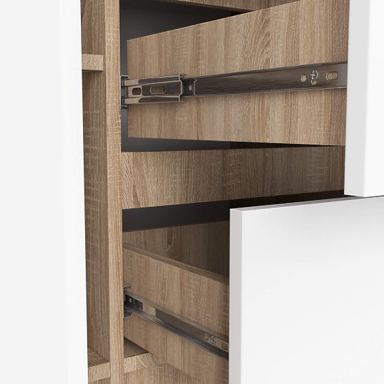 KOMODA K100 2D 3SZ PK DUB SONOMA / BÍLÁ