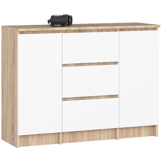 KOMODA K100 2D 3SZ PK DUB SONOMA / BÍLÁ
