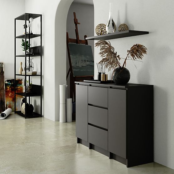KOMODA K100 2D 3SZ PK GRAFIT ŠEDÁ