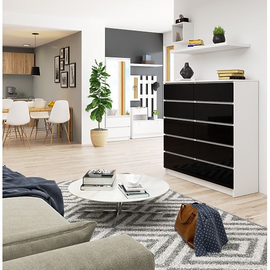 KOMODA K120 10SZ CLP PK ČERNÝ LESK