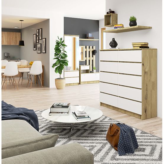 KOMODA K120 10SZ CLP PK DUB ARTISAN / BÍLÁ
