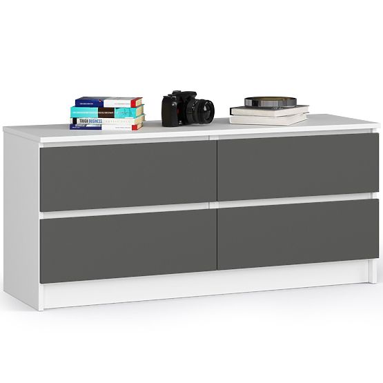 KOMODA K120 4SZ CLP PK BÍLÁ / ŠEDÁ