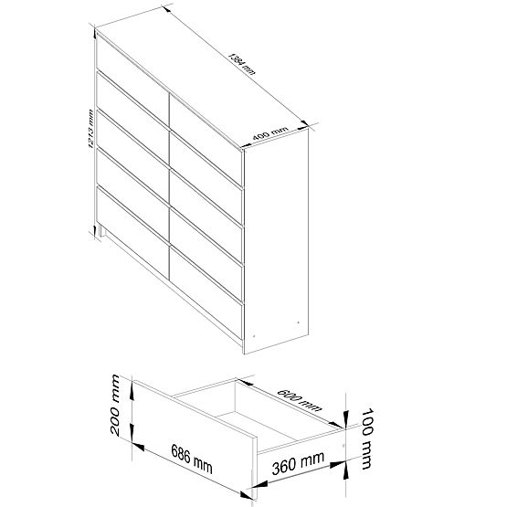 KOMODA K140 10SZ CLP PK BÍLÝ LESK