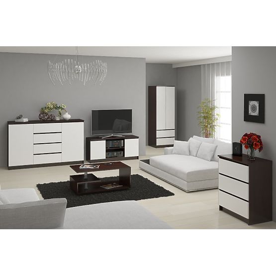 KOMODA K140 2D 4SZ CLP WENGE / BÍLÁ