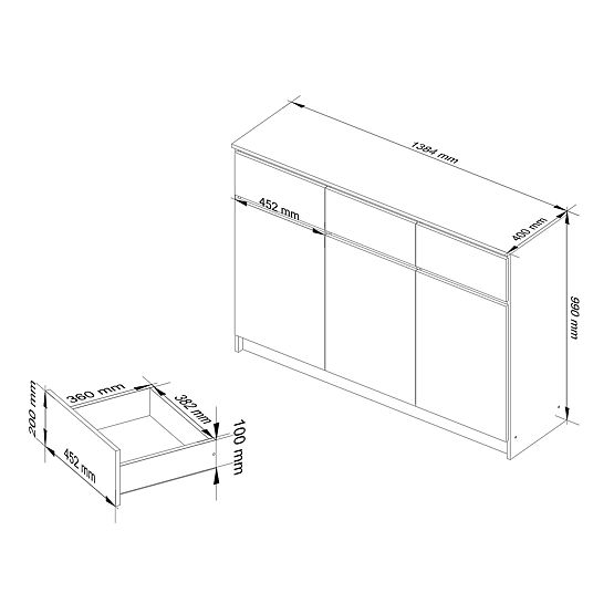 KOMODA K140 3D 3SZ CLP PK BÍLÁ / SONOMA
