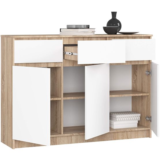 KOMODA K140 3D 3SZ CLP PK SONOMA / BÍLÁ