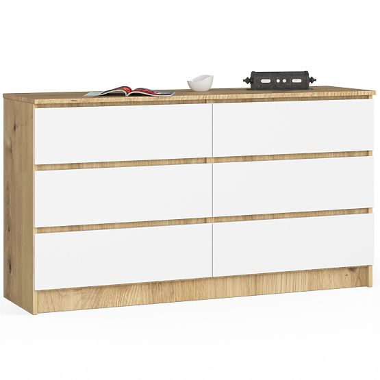 KOMODA K140 6SZ CLP DUB ARTISAN / BÍLÁ