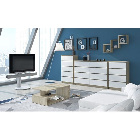 KOMODA K140 6SZ CLP DUB SONOMA / BÍLÁ