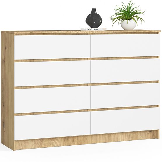 KOMODA K140 8SZ CLP DUB ARTISAN / BÍLÁ