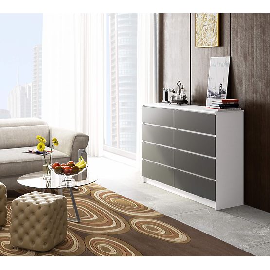 KOMODA K140 8SZ CLP PK BÍLÁ / ŠEDÁ