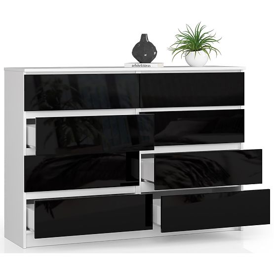 KOMODA K140 8SZ CLP PK ČERNÝ LESK
