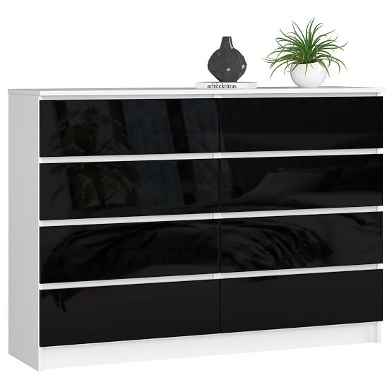 KOMODA K140 8SZ CLP PK ČERNÝ LESK