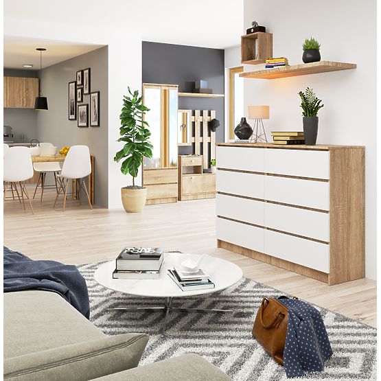 KOMODA K140 8SZ CLP PK SONOMA / BÍLÁ