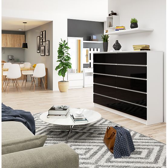 KOMODA K160 10SZ CLP PK ČERNÝ LESK