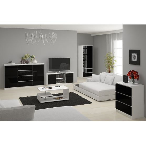 KOMODA K160 2D 4SZ CLP PK ČERNÝ LESK