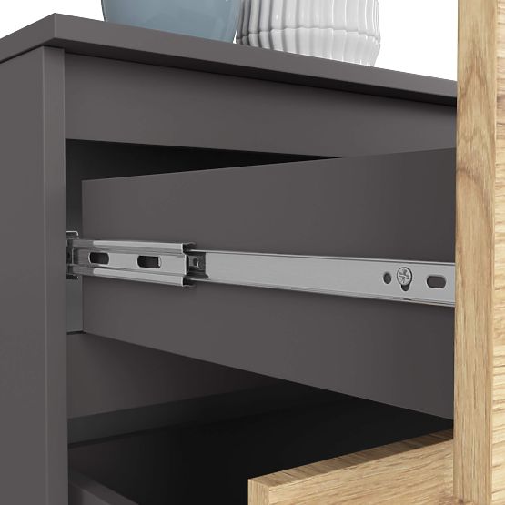 KOMODA K160 4SZ CLP PK GRAFIT ŠEDÁ / DUB ARTISAN