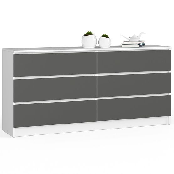 KOMODA K160 6SZ CLP PK BÍLÁ / ŠEDÁ