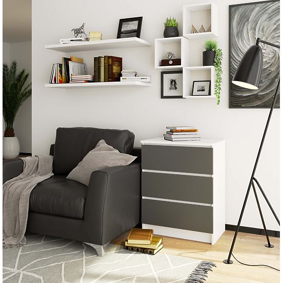 KOMODA K60 3SZ CLP BÍLÁ / ŠEDÁ