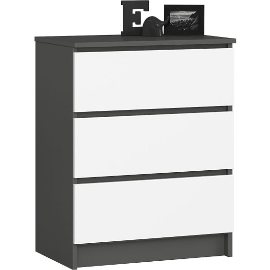 KOMODA K60 3SZ CLP GRAFIT ŠEDÁ / BÍLÁ