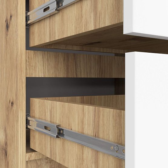 KOMODA K60 4SZ PK DUB ARTISAN / BÍLÁ