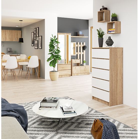 KOMODA K60 5SZ CLP PK DUB SONOMA / BÍLÁ