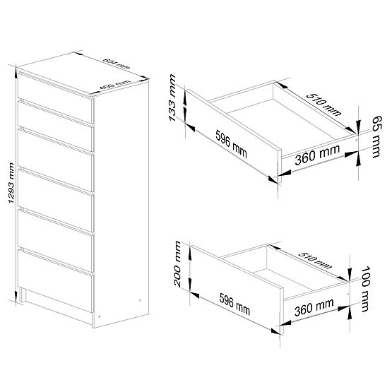 KOMODA K60 6SZ CLP PK BÍLÝ LESK