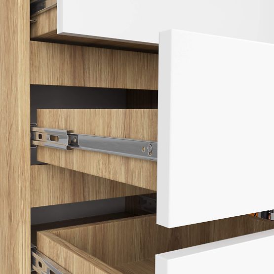 KOMODA K80 1D 5SZ PK DUB ARTISAN / BÍLÁ