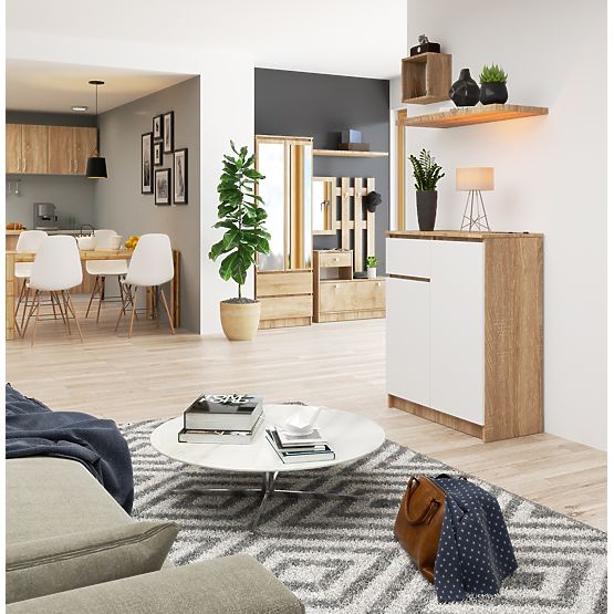 KOMODA K80 2D 1SZ CLP PK DUB SONOMA / BÍLÁ