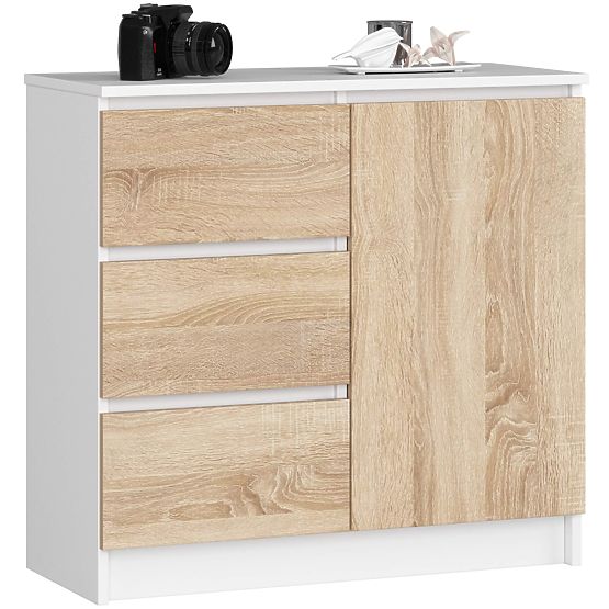 KOMODA K80 JERRY 1D 3SZ PK BÍLÁ / DUB SONOMA