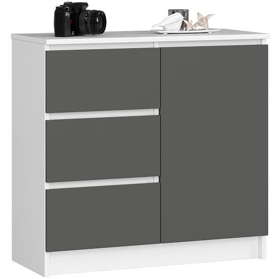 KOMODA K80 JERRY 1D 3SZ PK BÍLÁ / GRAFITOVĚ ŠEDÁ