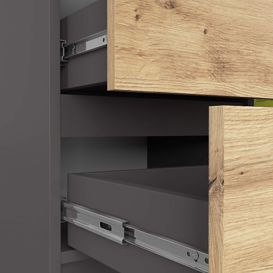 KOMODA K80 JERRY 1D 3SZ PK GRAFIT ŠEDÁ / DUB ARTISAN